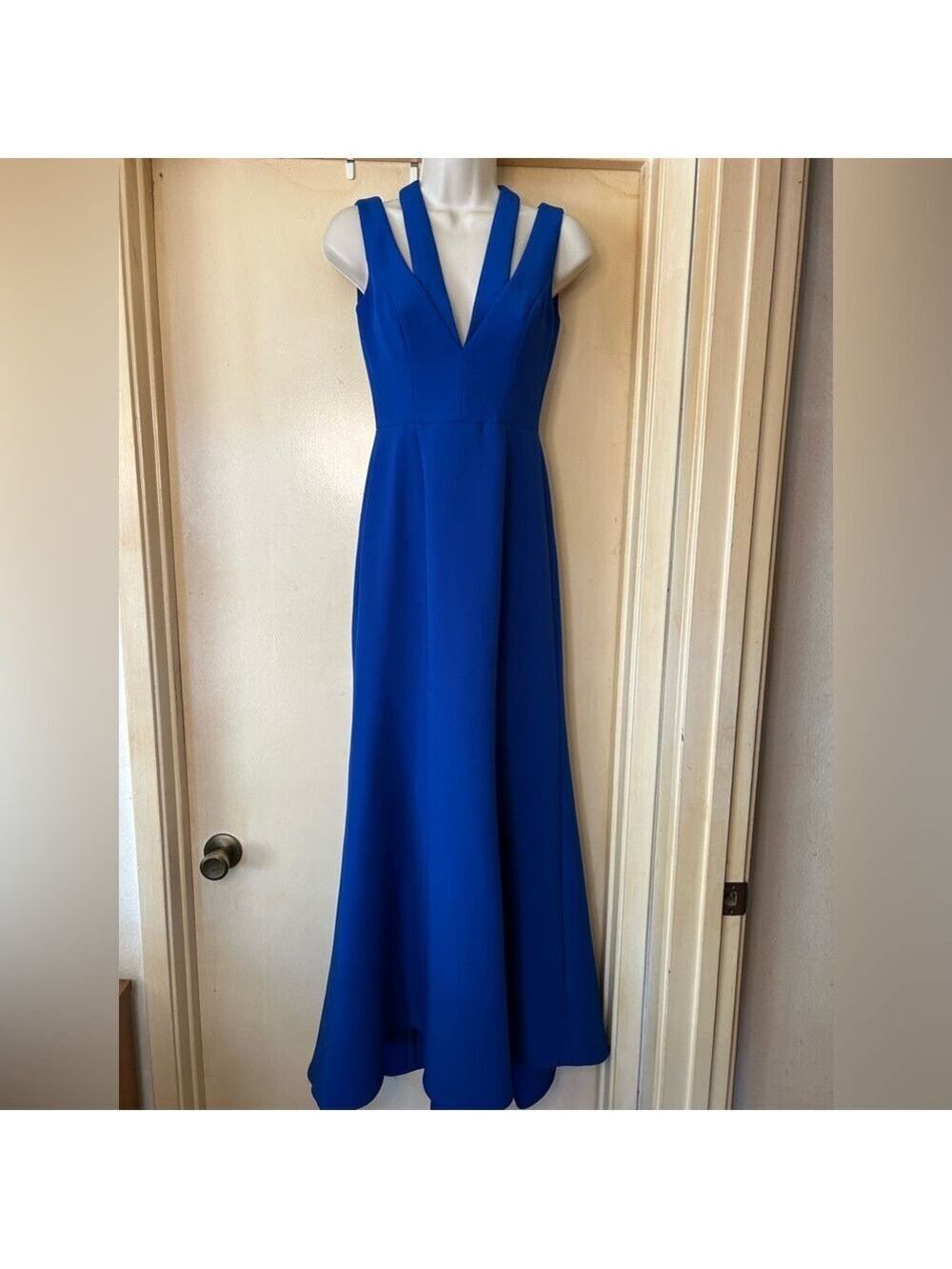 BCBGMaxAzria Royal Blue Cutout Maxi Dress size 0
